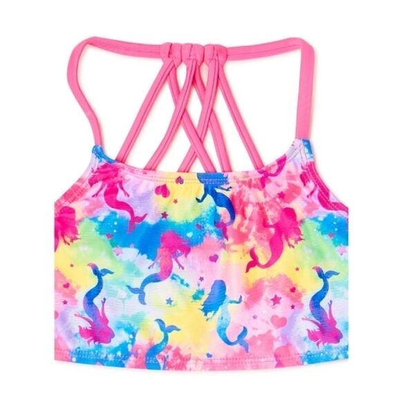 Girls Mermaid Bikini & Striped Tankini Swimsuit Bathing Suit 2-Pack Size XL - Picture 7 of 12